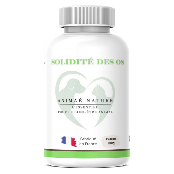 SOLIDITÉ DES OS – Animaé Nature | Calcium & Silice pour la santé osseuse animale | 100g
